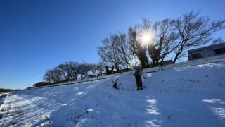 白銀の多摩川（笑）