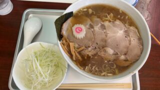 チャーシュー中華麺、ネギトッピング