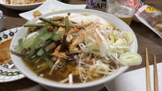 山菜そば、とろろ。