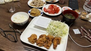 夜も、唐揚げ…（笑）