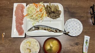 栗ご飯、秋刀魚、旬ですな。